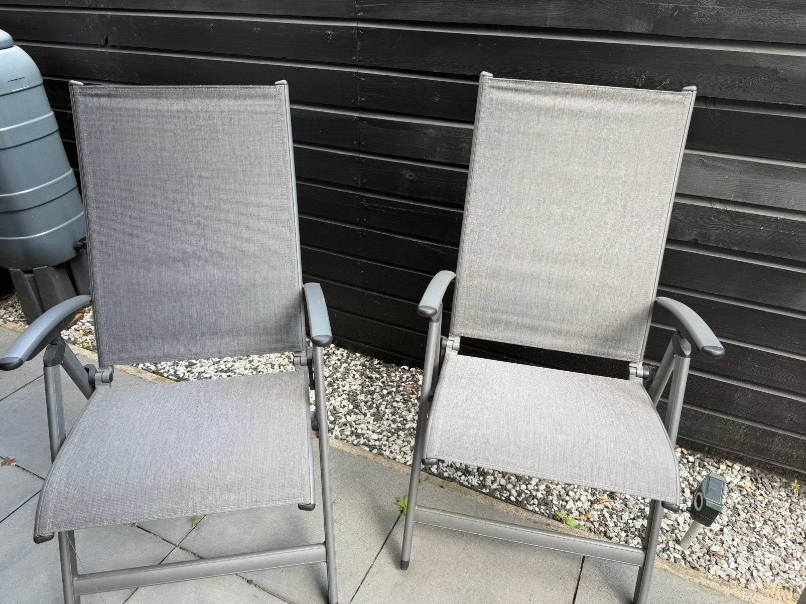 Grijze tuinstoelen, zo goed als nieuw, Ophalen, Zo goed als nieuw, Aluminium, Verstelbaar