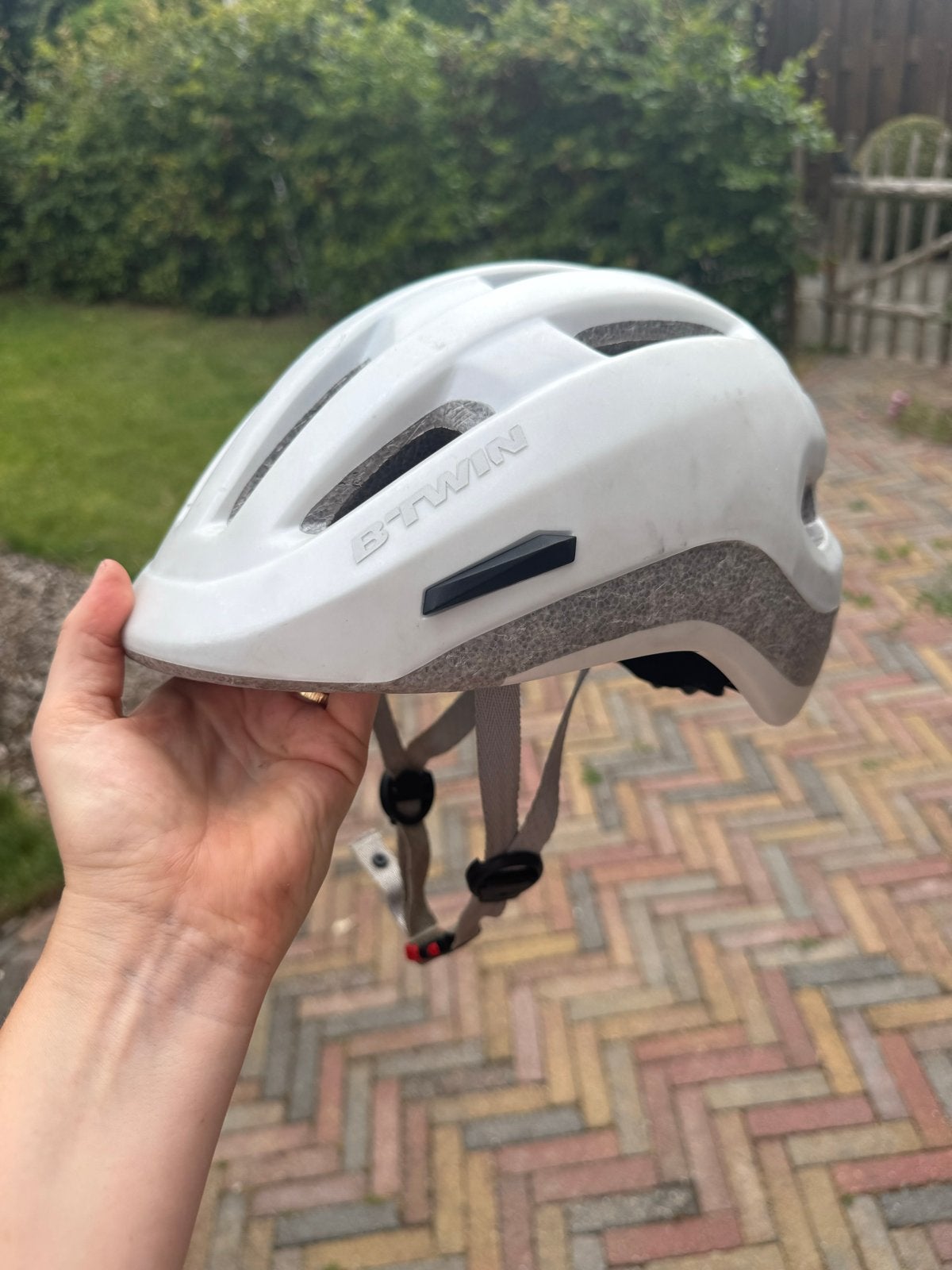 B'TWIN CBH 500 Fietshelm Wit - Maat 53-58CM, Fietsen en Brommers, Fietsaccessoires | Fietshelmen, Ophalen of Verzenden, Gebruikt