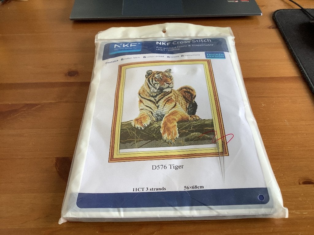 Borduurpakket D576 Tiger. 56 x 68 cm nieuw, Ophalen of Verzenden, Nieuw, Handborduren, Borduurpakket