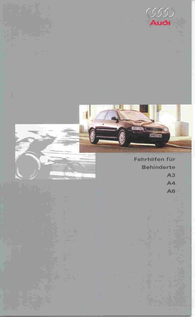 Audi Fahrhilfen für Behinderte A3 A4 A8 (sept. 1997), Ophalen of Verzenden, Nieuw, Audi
