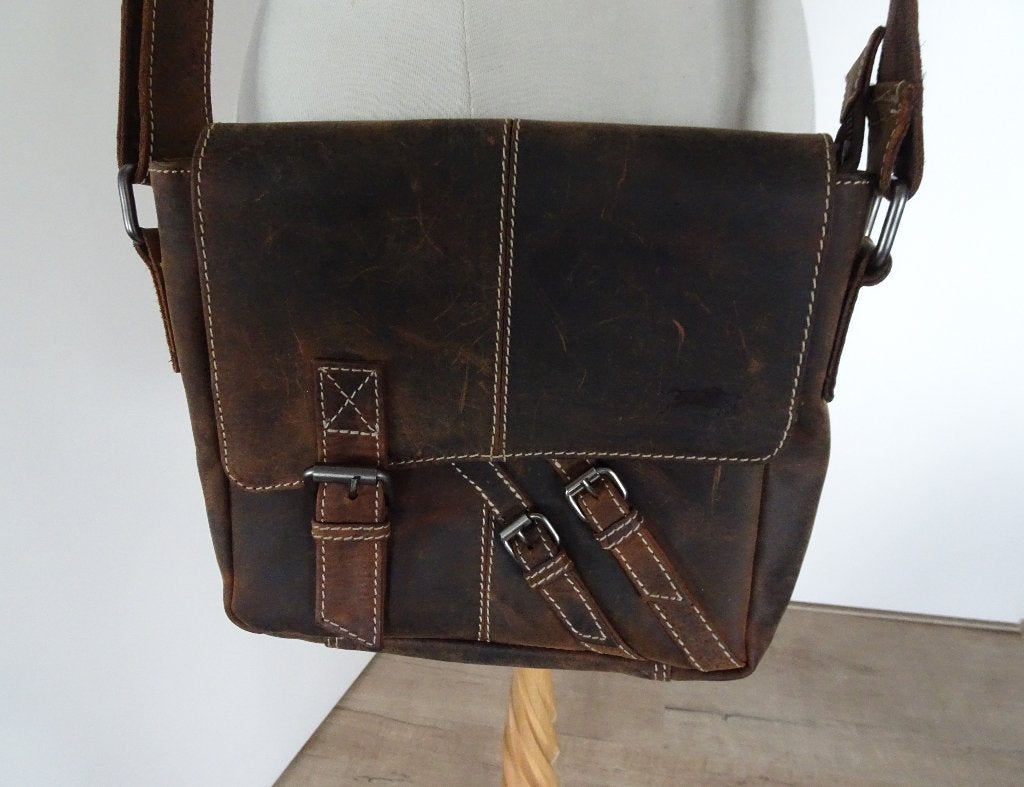 LEREN TAS VAN TOMY, Ophalen of Verzenden, Zo goed als nieuw, Bruin, Schoudertasje