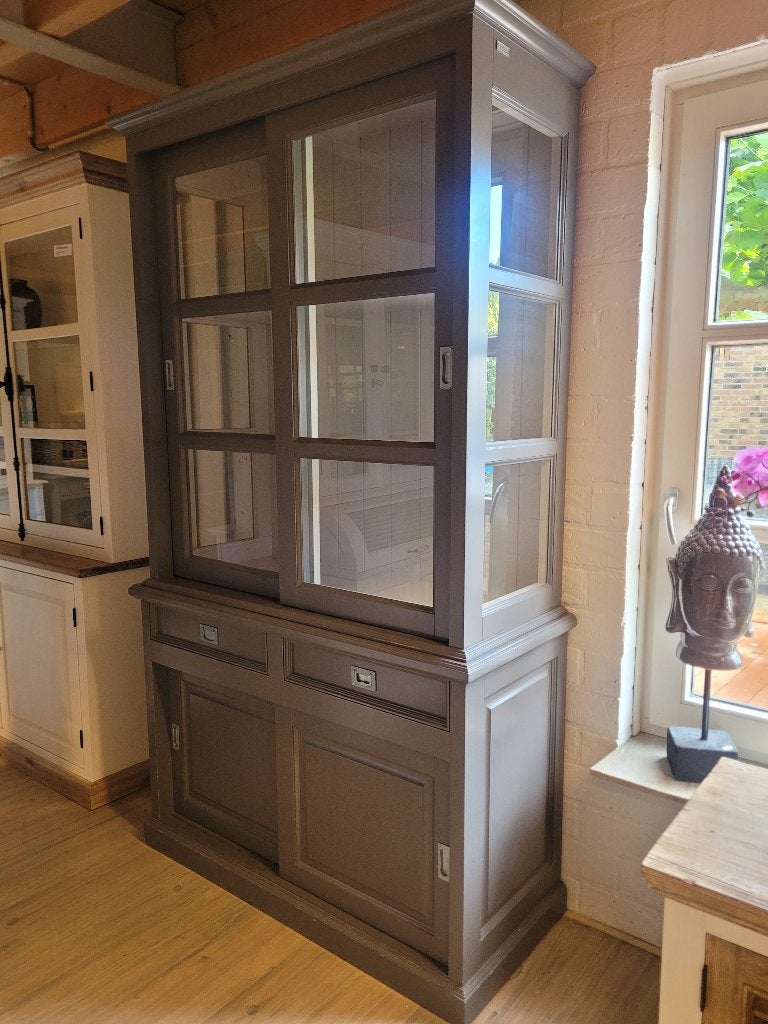 ACTIE Mooie Landelijke Grijze Buffetkast/ Winkelkast (2670A), Huis en Inrichting, Kasten | Buffetkasten, Gebruikt, 200 cm of meer