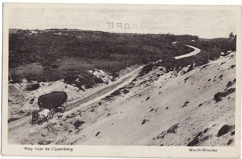 Worth - Rheden. Weg naar den Zijperberg 1939. boerenkar met, Ophalen, 1940 tot 1960, Gelopen, Gelderland