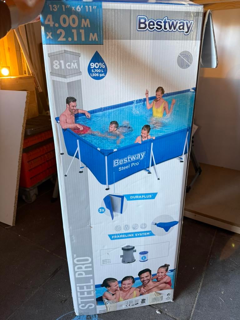 Bestway Steel Pro zwembad 4.00m x 2.11m, 200 tot 300 cm, 80 tot 120 cm, Nieuw, Ophalen of Verzenden