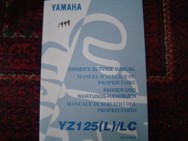 Yamaha YZ125 L LC 1999 motorcycle service / owner's manual, Motoren, Handleidingen en Instructieboekjes, Ophalen of Verzenden