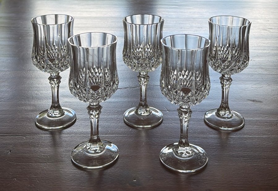 5 Cristal d’Arques Longchamp portglazen, Verzamelen, Ophalen of Verzenden, Zo goed als nieuw, Overige typen