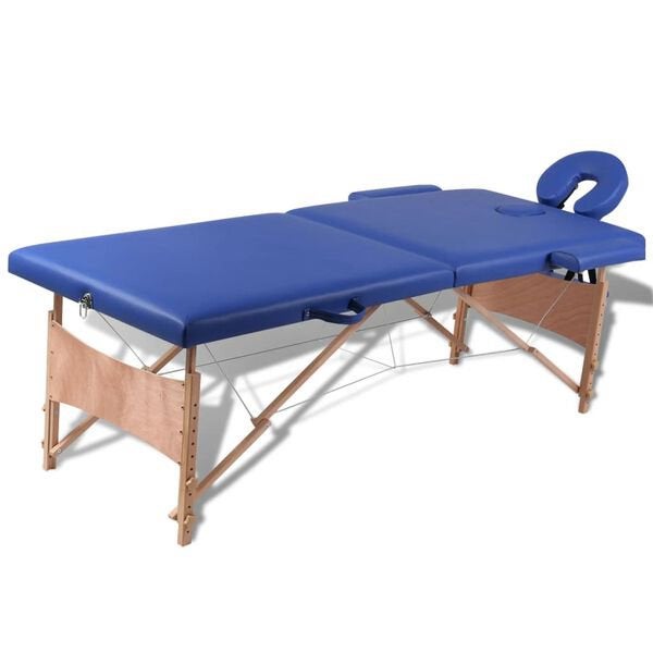 Massagetafel in perfecte staat blauw, Sport en Fitness, Massageproducten, Ophalen, Zo goed als nieuw, Massagetafel