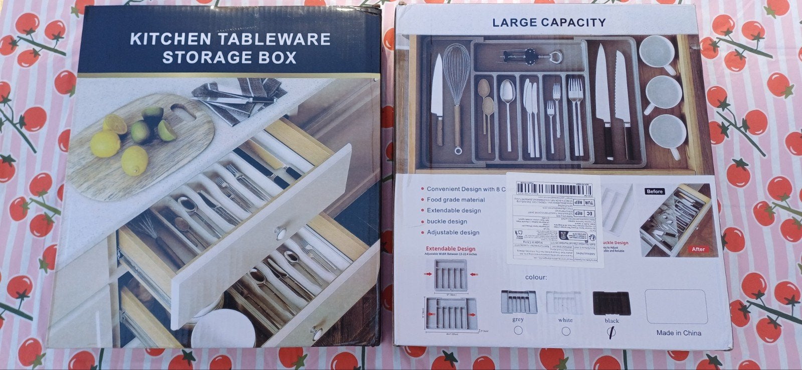 NIEUW IN DOOS: 2 x besteklade organizer #keuken #camping, Ophalen, Overige typen, Kunststof, Nieuw