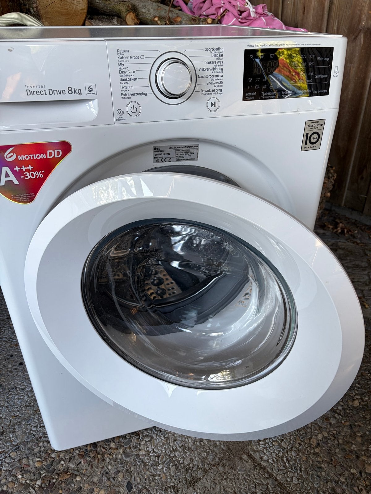LG Wasmachine 8KG Direct Drive A+++ -30%, Ophalen, 1200 tot 1600 toeren, Gebruikt, 8 tot 10 kg