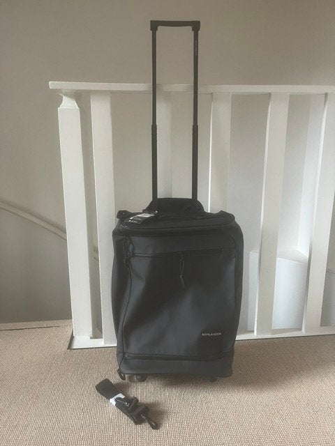 Norländer Lyon Trolley Zwart Kunstleer - Nieuw met label, Uitschuifbare handgreep, 20 tot 30 cm, Zwart, Minder dan 40 cm