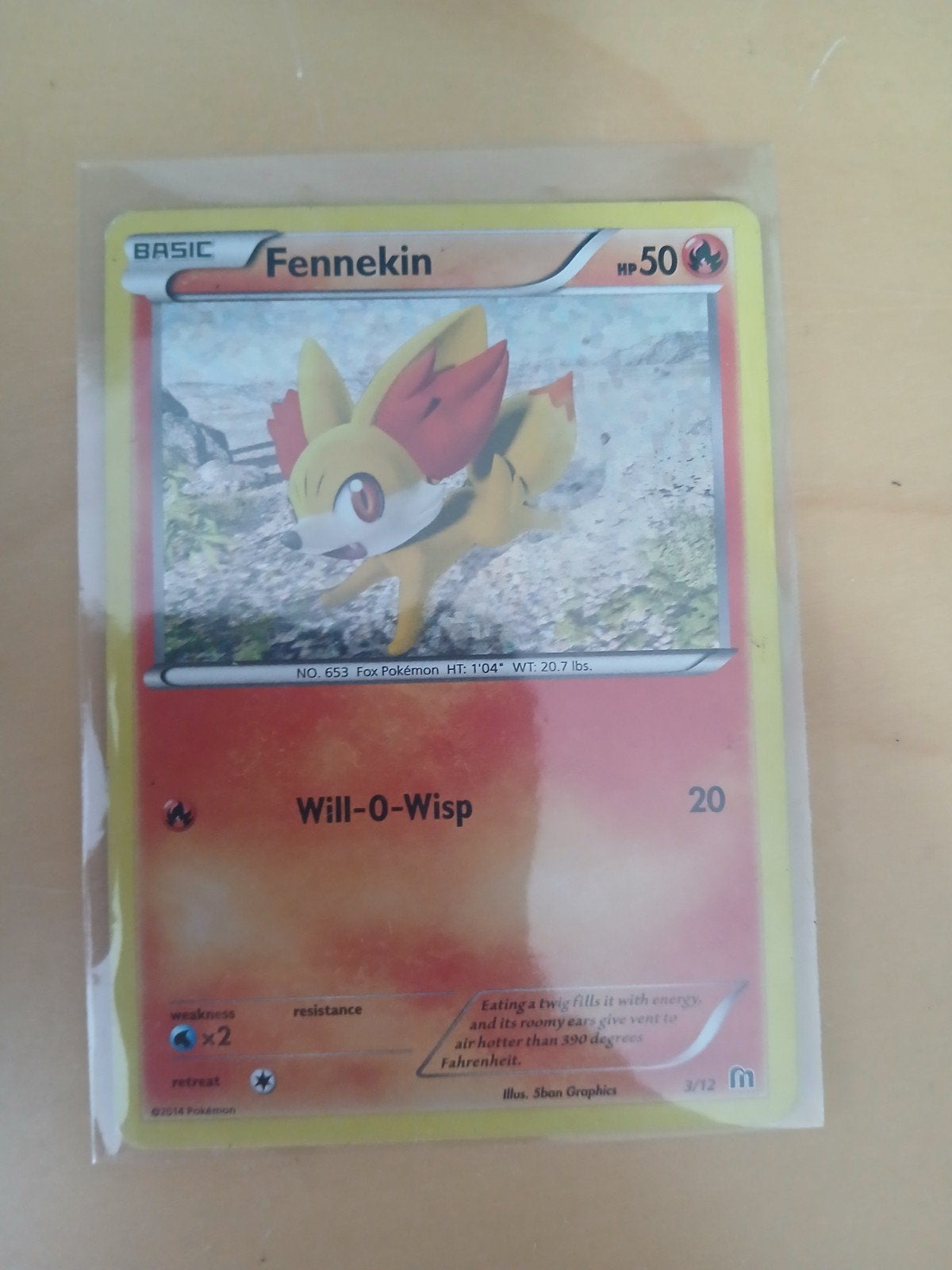 Pokémon Fennekin kaart, Ophalen of Verzenden, Gebruikt, Losse kaart