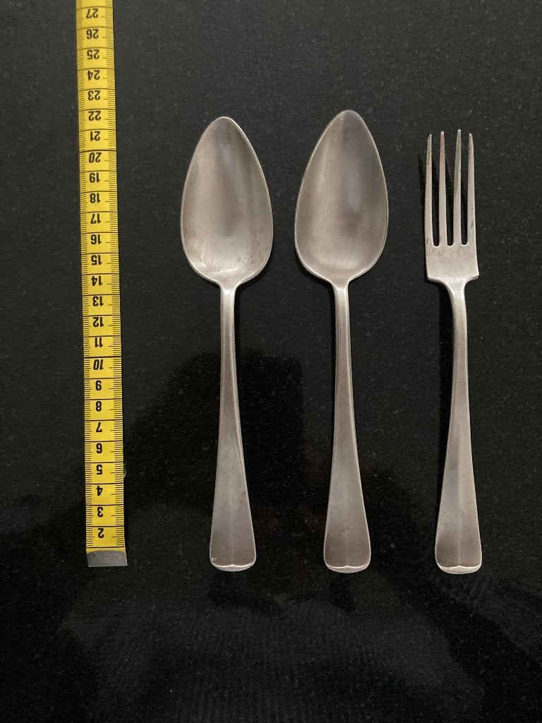 Gero Hollands Glad 2 lepels en een vork 21 cm., Antiek en Kunst, Antiek | Bestek, Ophalen of Verzenden