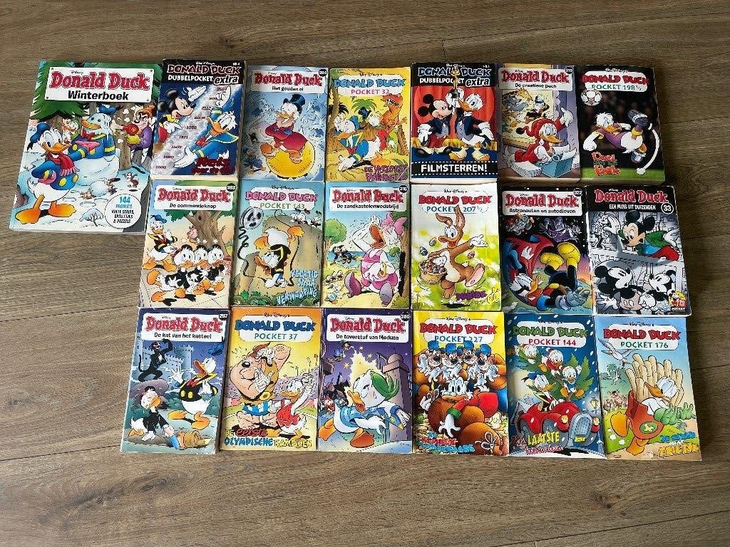 19x Pocket Donald Duck, Walt Disney, Meerdere stripboeken, Ophalen, Gelezen