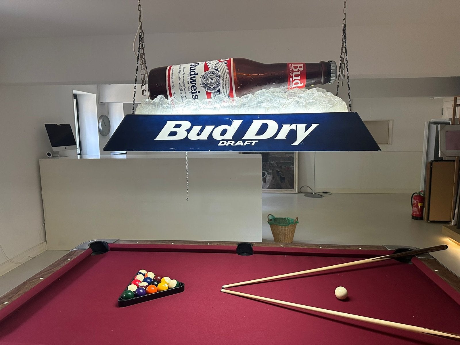Bud Dry Draft Biljart Lamp - Uniek en Decoratief, Ophalen, Overige merken, Gebruikt, Kunststof