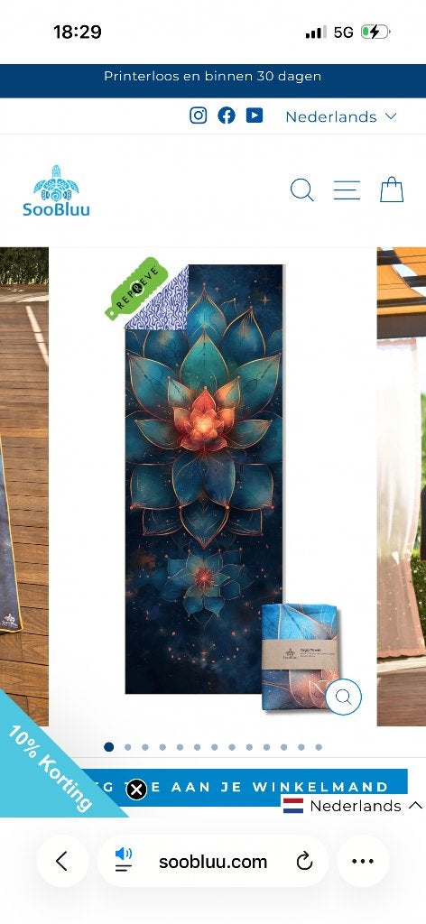 Yogamat soobluu, Ophalen of Verzenden, Nieuw, Yogamat