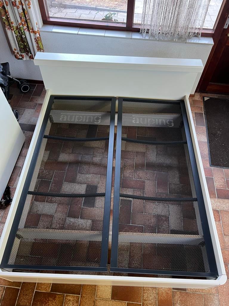 Auping bed ombouw - Wit, inclusief nachtkastjes 180x200 cm, Huis en Inrichting, Ophalen, Gebruikt, Wit, Tweepersoons