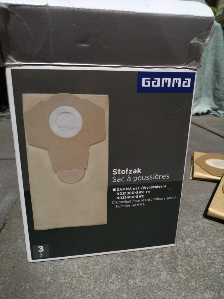 Gamma Stofzakken voor Nat-/Droogzuigers (3 stuks), Overige merken, Nieuw, Industriële stofzuiger, Ophalen
