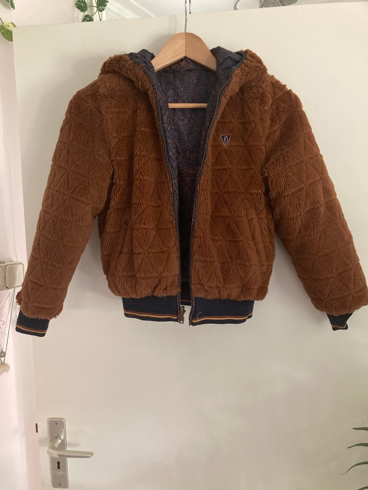 Nono Omkeerbare Jas Maat 134/140 - Teddy & Print, Ophalen, Gebruikt, Meisje, Jas