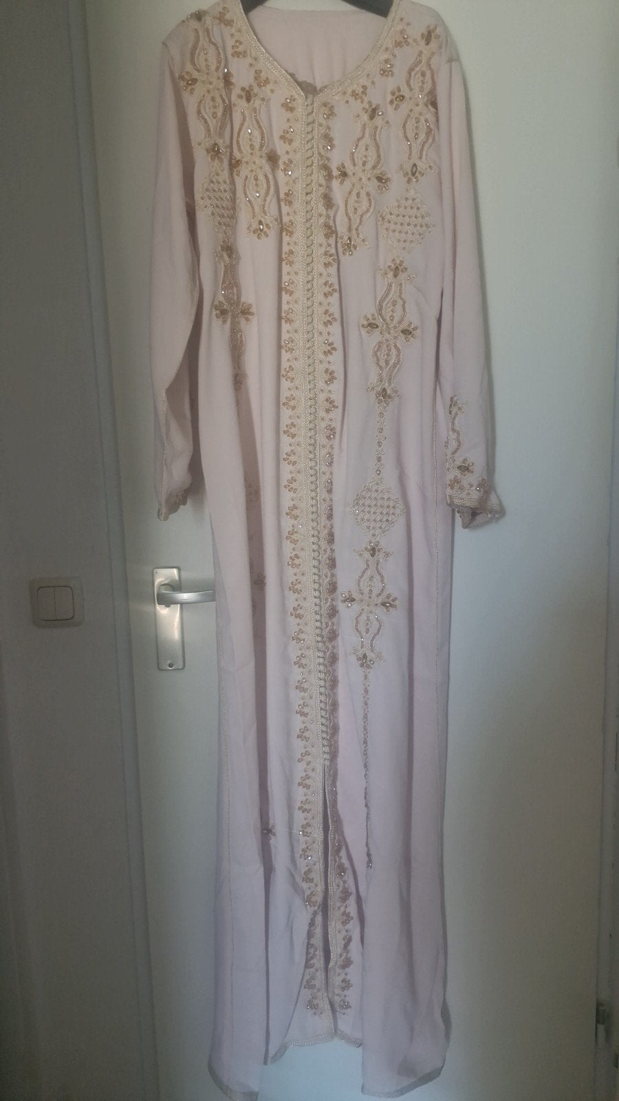 Nieuwe Marokkaanse Kaftan met Riem - Nude Beige, Beige, Nieuw, Onder de knie, Ophalen