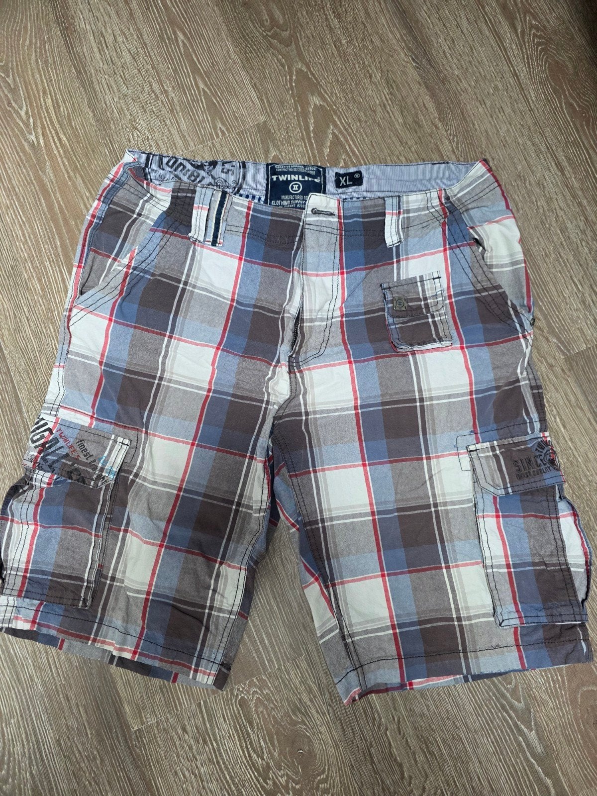 Geruite korte broek Twinlife XL, Kleding | Heren, Ophalen, Maat 56/58 (XL), Blauw