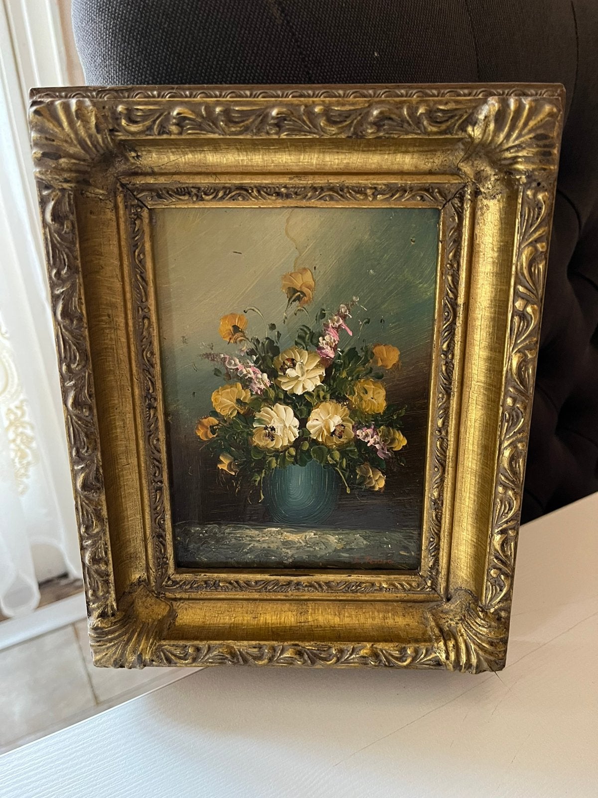Olieverf bloemen stilleven schilderij, Antiek en Kunst, Kunst | Schilderijen | Klassiek, Ophalen