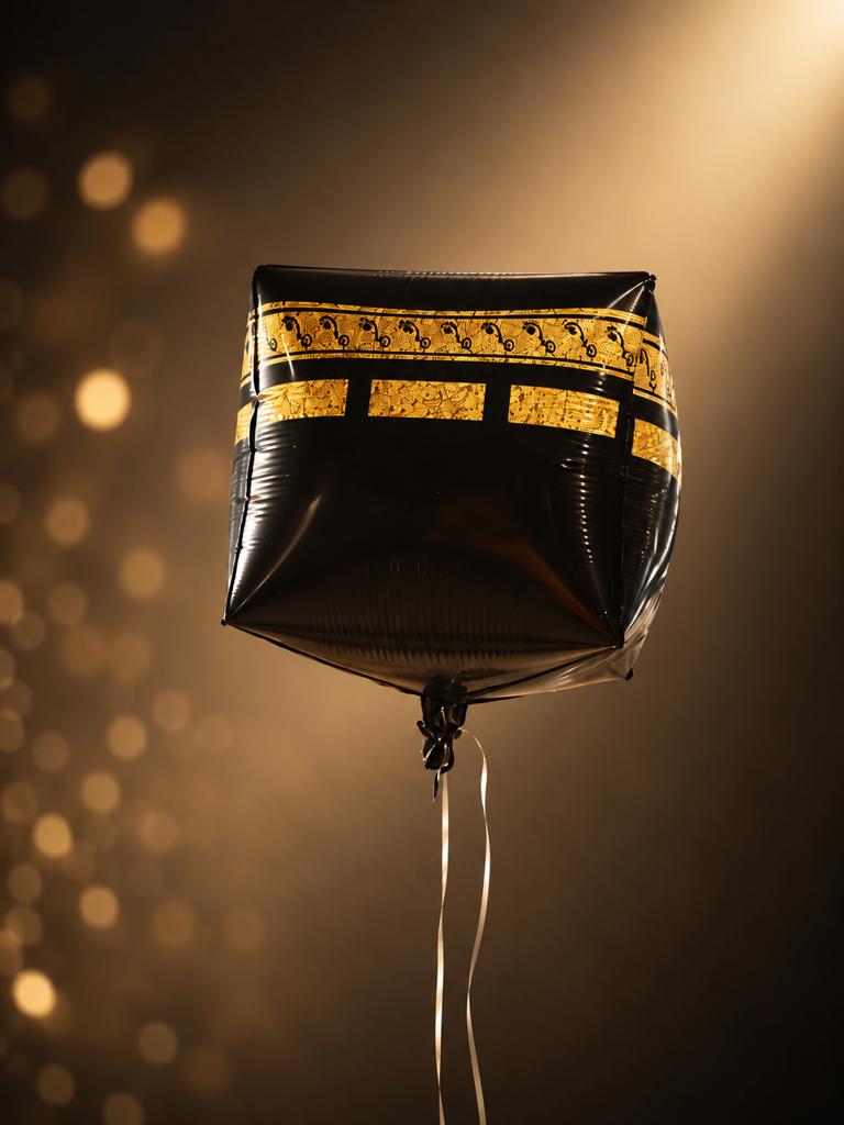 Black & Gold Kaaba Cube Foil Balloon - 22 inch, Ophalen of Verzenden, Nieuw, Verjaardag