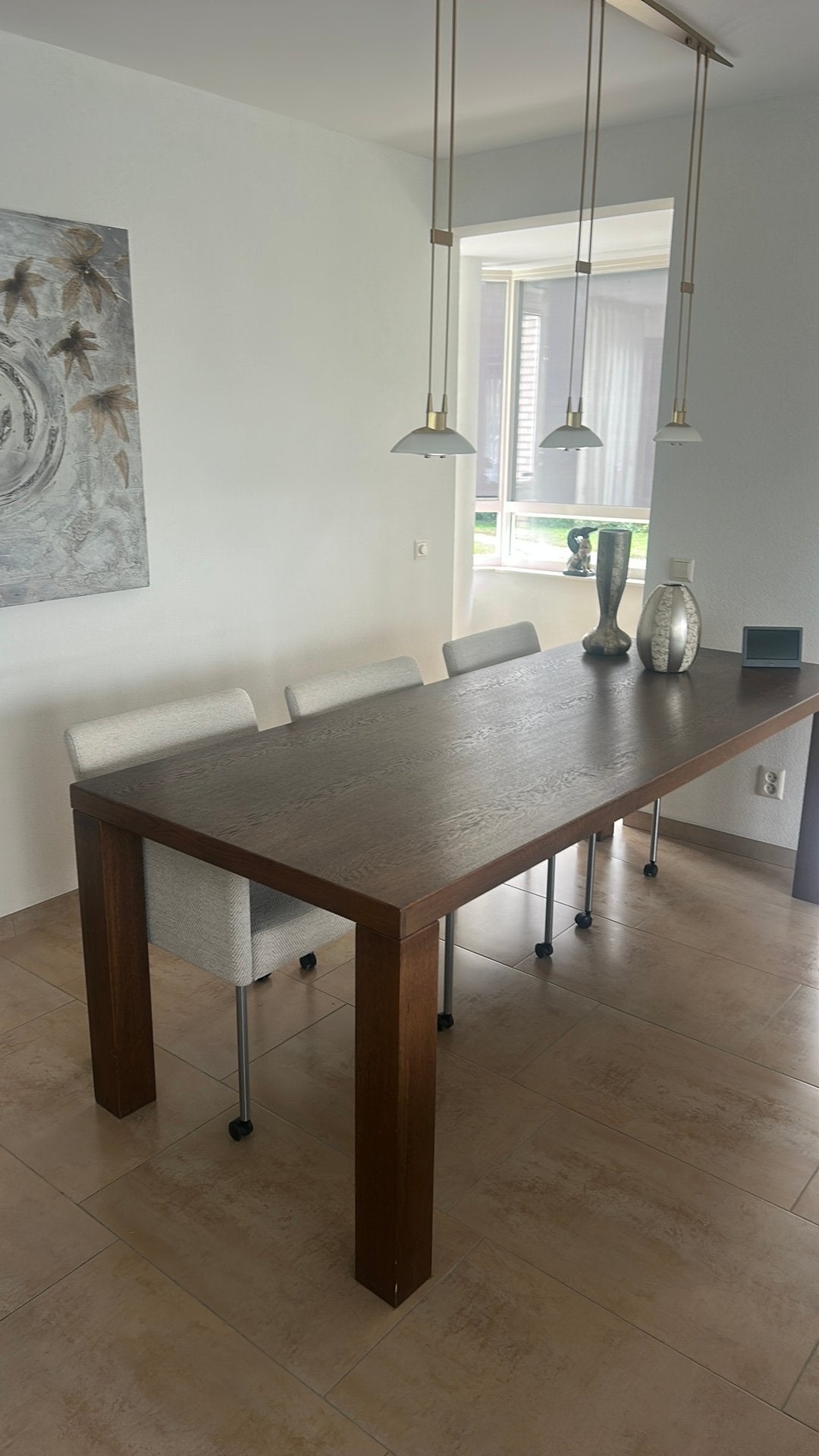 Eettafel eiken 90x220, Huis en Inrichting, Tafels | Eettafels, Ophalen, Eikenhout, 200 cm of meer, 50 tot 100 cm