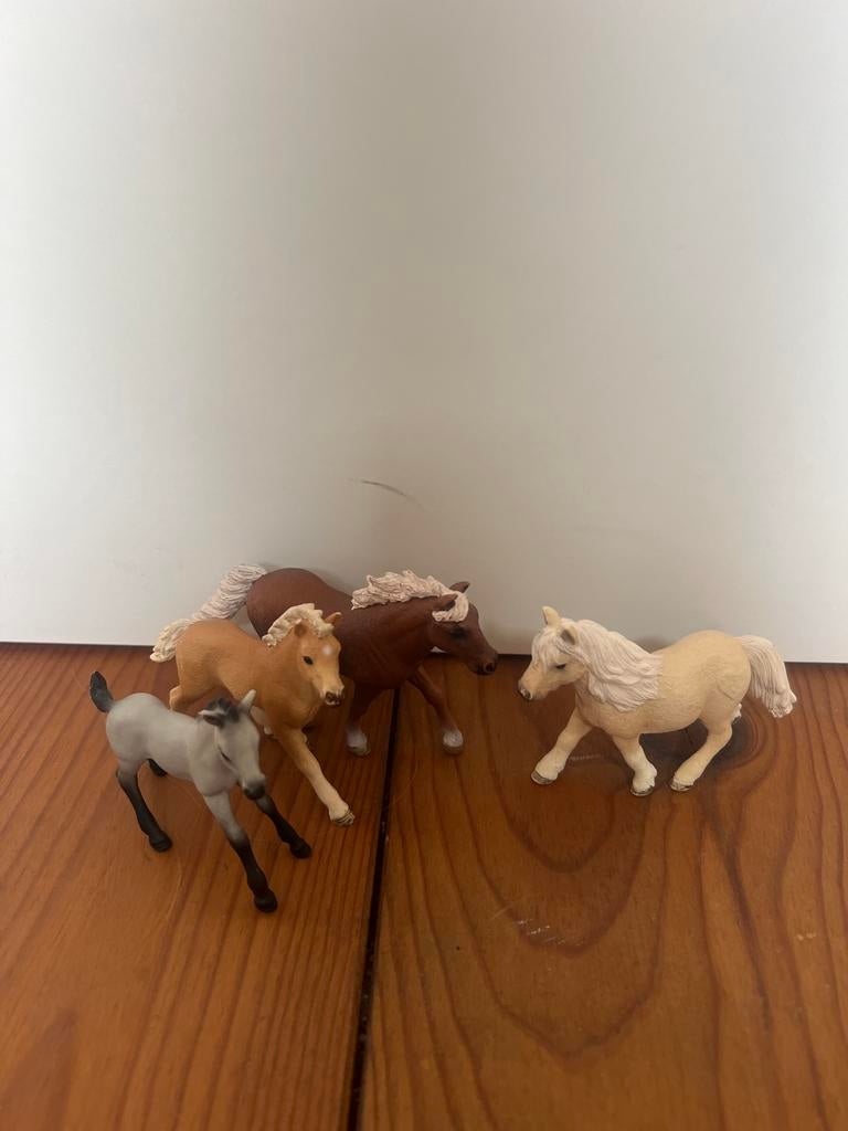 Schleich Veulens en Shetlanders Set, Ophalen of Verzenden, Gebruikt, Jongen of Meisje