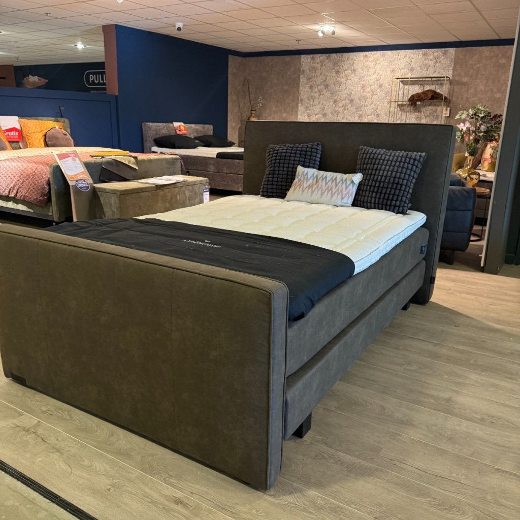 Boxspring 6060 - Caresse - 140x200 - Stof Bruin - Caresse, Niet ingevuld, Niet ingevuld, Niet ingevuld