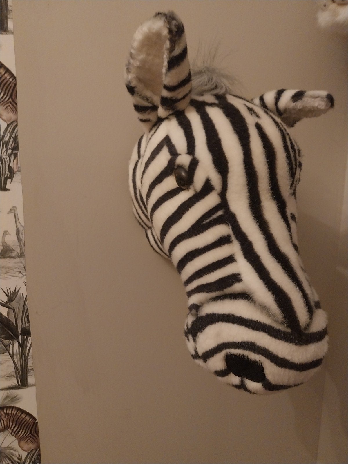 Mooie zebra kop voor kinder junglekamer, Ophalen, Zo goed als nieuw, Meerkleurig, Overige typen