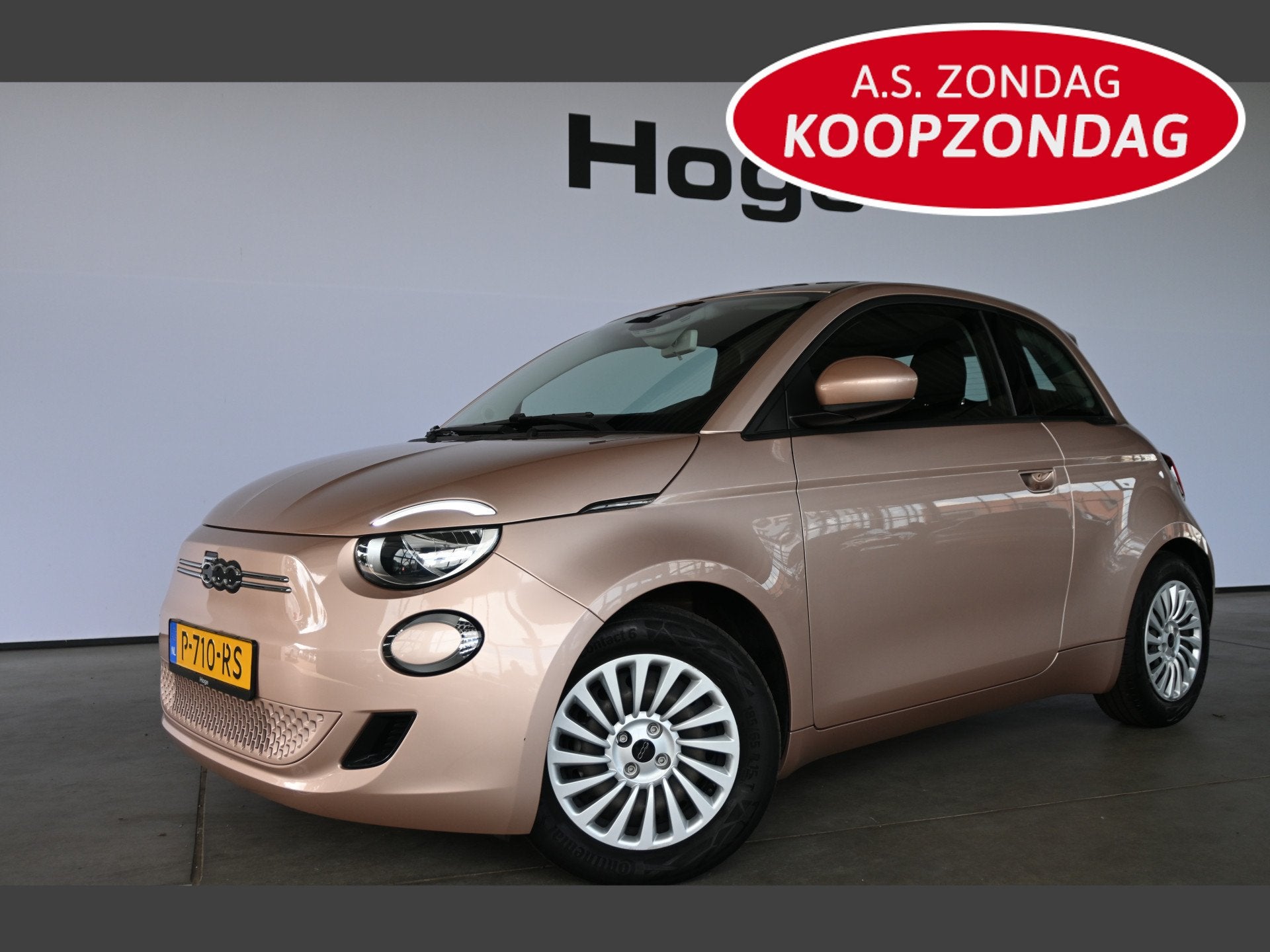 Fiat 500E 24 kWh Automaat Clima LED Cruise Control Goed Onde, Auto's, Stof, Gebruikt, 95 pk, Met garantie (alle)