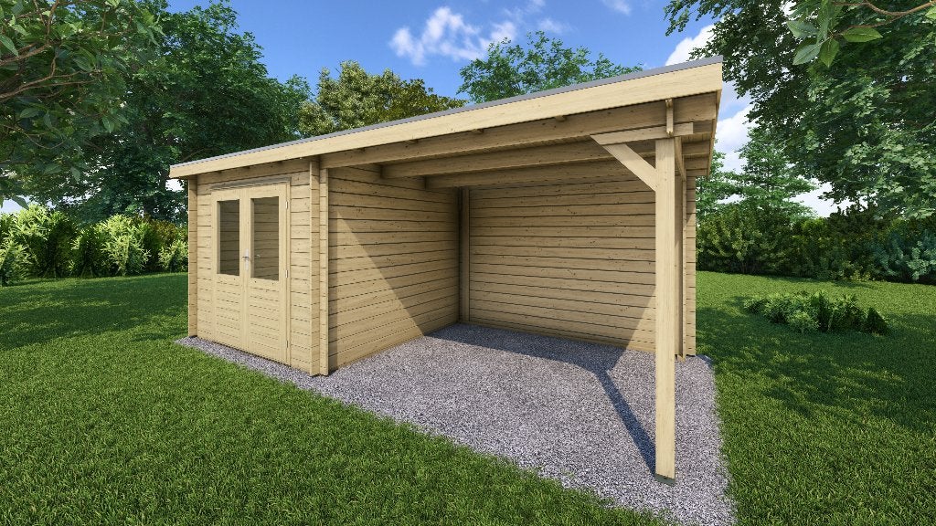 Fonteyn Basicline Tuinhuis met overkapping Dahlia 550x250cm