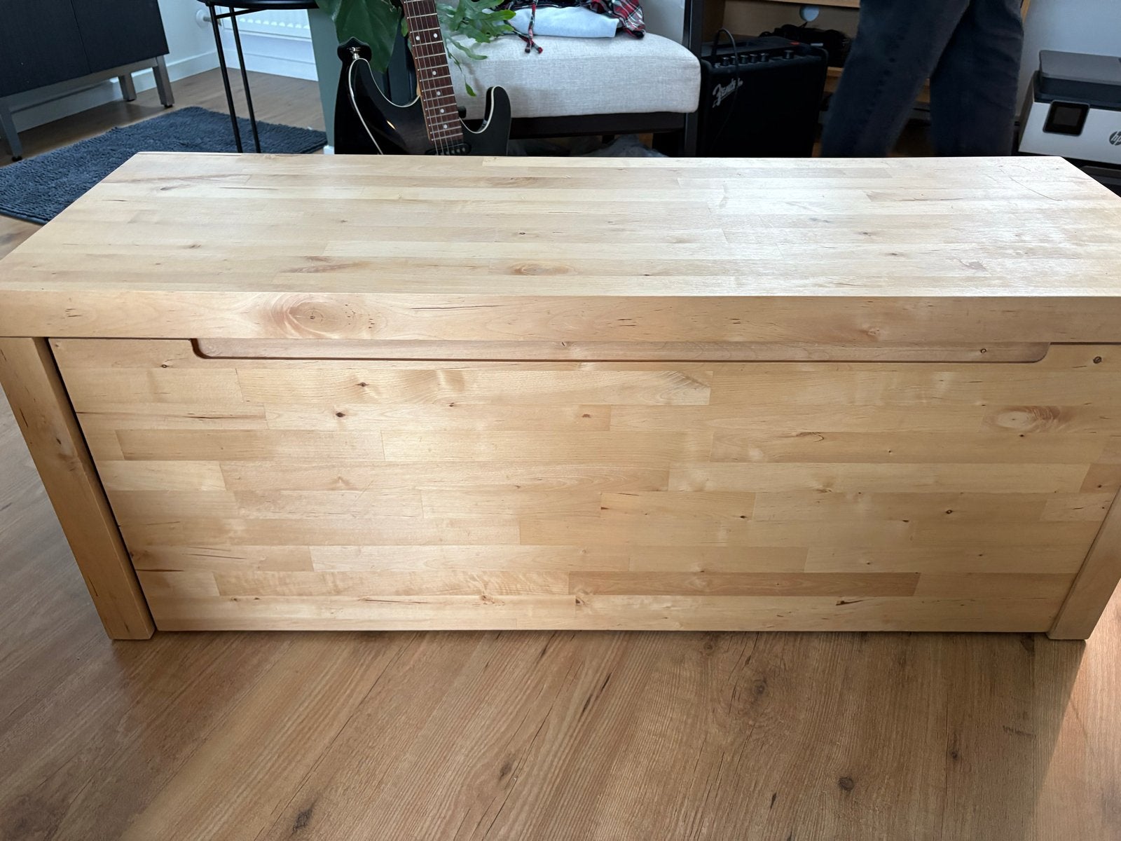 Gratis Houten opbergbank / kist van hout, Ophalen, Gebruikt
