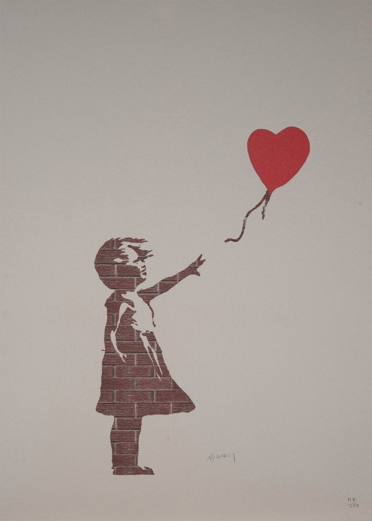 Banksy (After) - Girl With a Balloon, Ophalen of Verzenden
