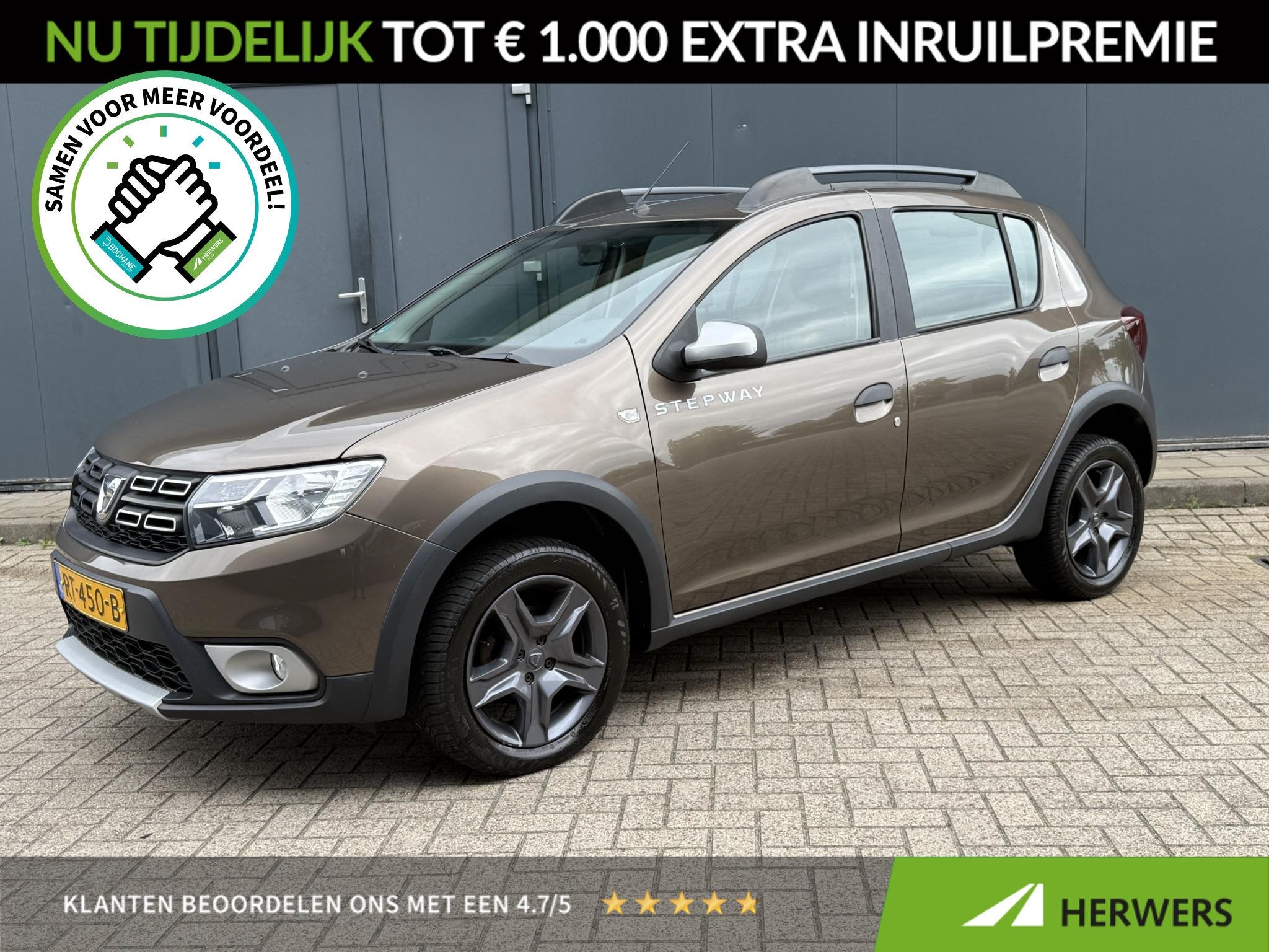 Dacia Sandero 0.9 TCe SL Stepway / Automaat / Navigatie / Ca, Auto's, 898 cc, Stof, Euro 6, Bruin