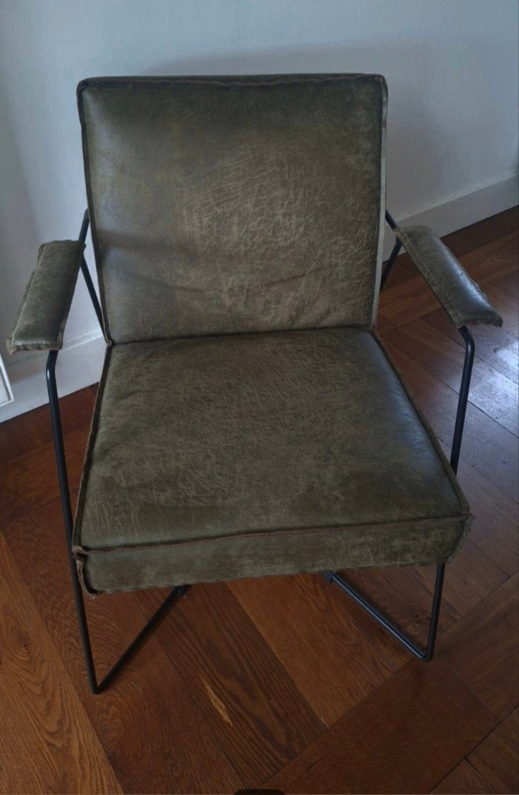 Fauteuil Industrieel Z.G.A.N, Huis en Inrichting, Fauteuils, Ophalen, Minder dan 75 cm, Zo goed als nieuw, Stof