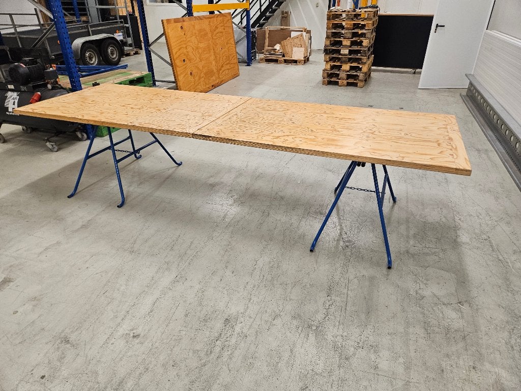 Origineel vintage bureau / werktafel voor Atelier of kantoor, Demontabel, Gebruikt, Hout, 100 cm