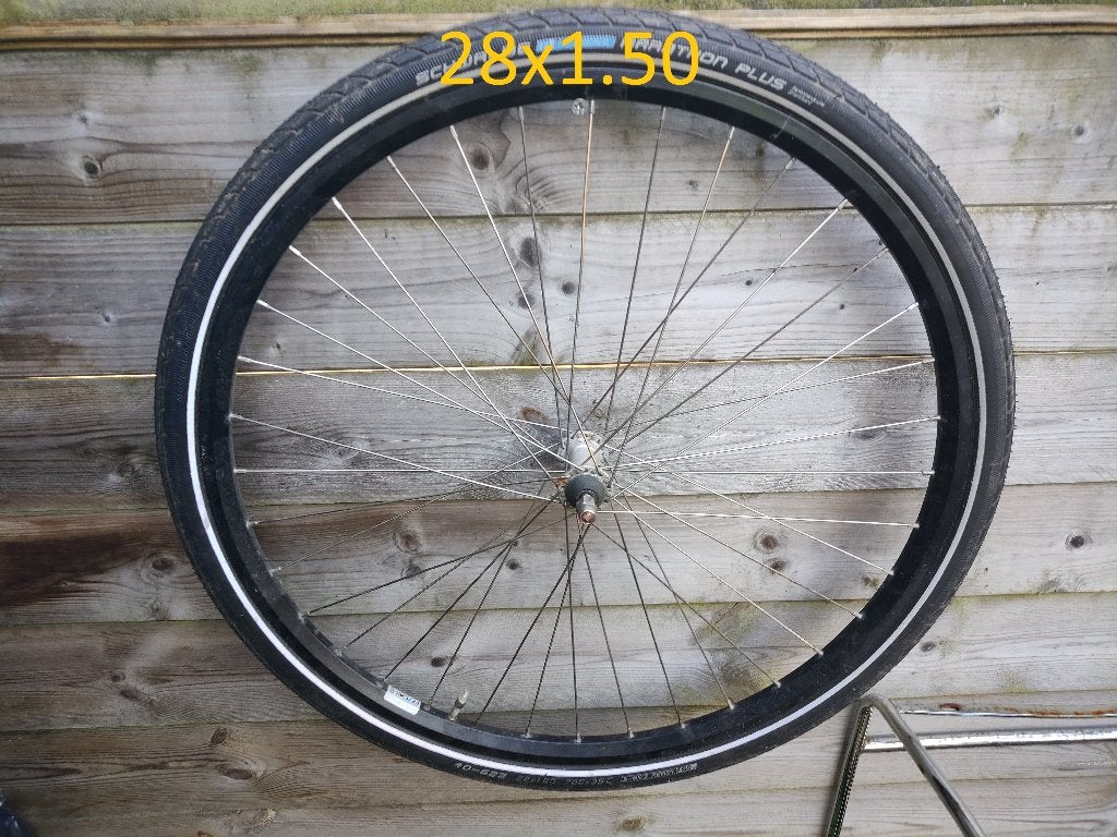 28 inch voorwiel met band 28x1.50 banden maat, 56 cm of meer, Ophalen, Gebruikt, Overige merken
