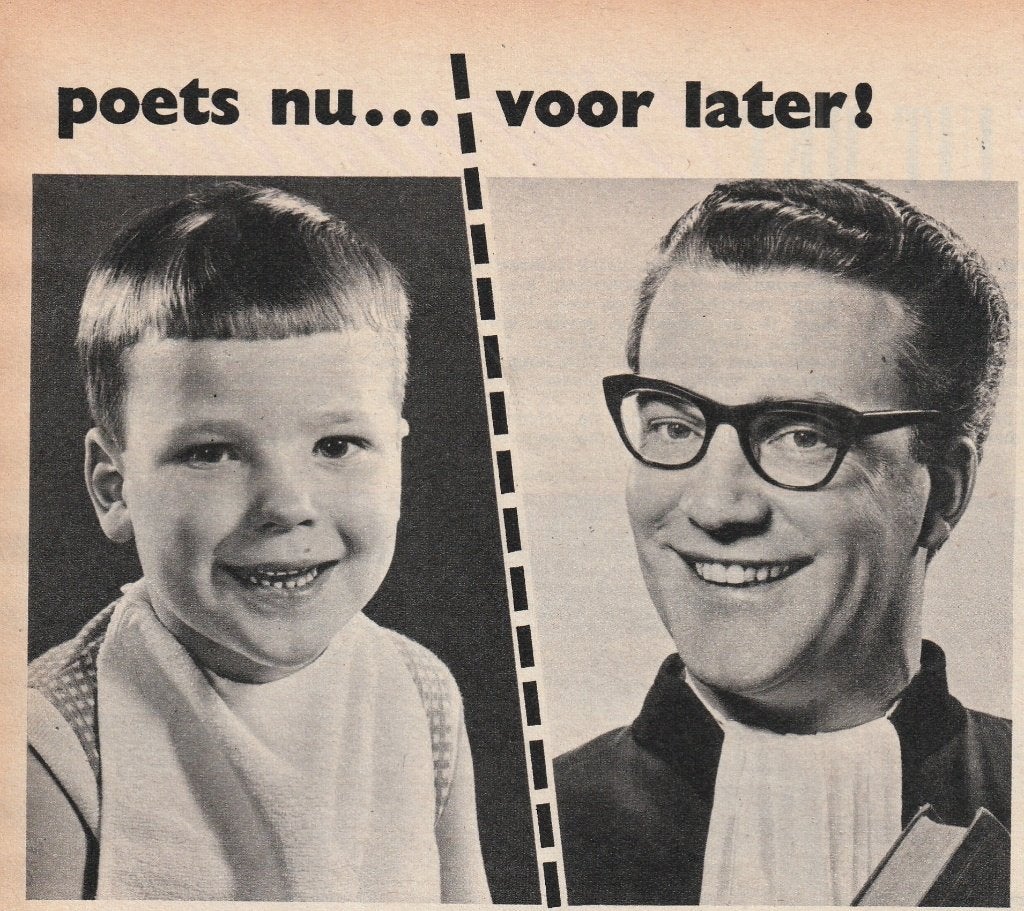 retro reclame 1960 Prodent tandpasta jongetje & later, Verzenden, Overige typen