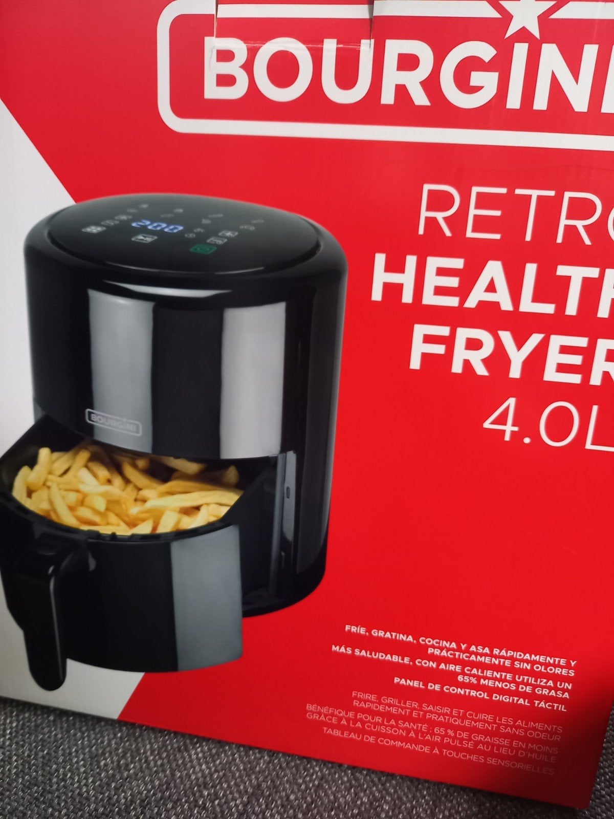 Nieuwe Bourgini Retro Health Airfryer 4.0L, Witgoed en Apparatuur, Airfryers, Ophalen of Verzenden, Nieuw, Airfryer, 1500 gram of meer