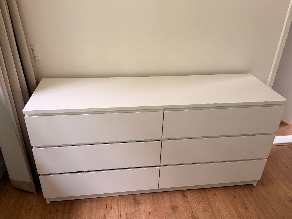 Malm kast IKEA wit, Huis en Inrichting, Ophalen, Gebruikt, 100 tot 150 cm, 5 laden of meer