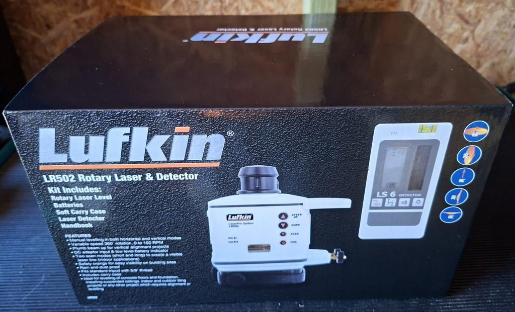 Lufkin LR502 Roterende Laser & Detector - Nieuw in doos, Ophalen