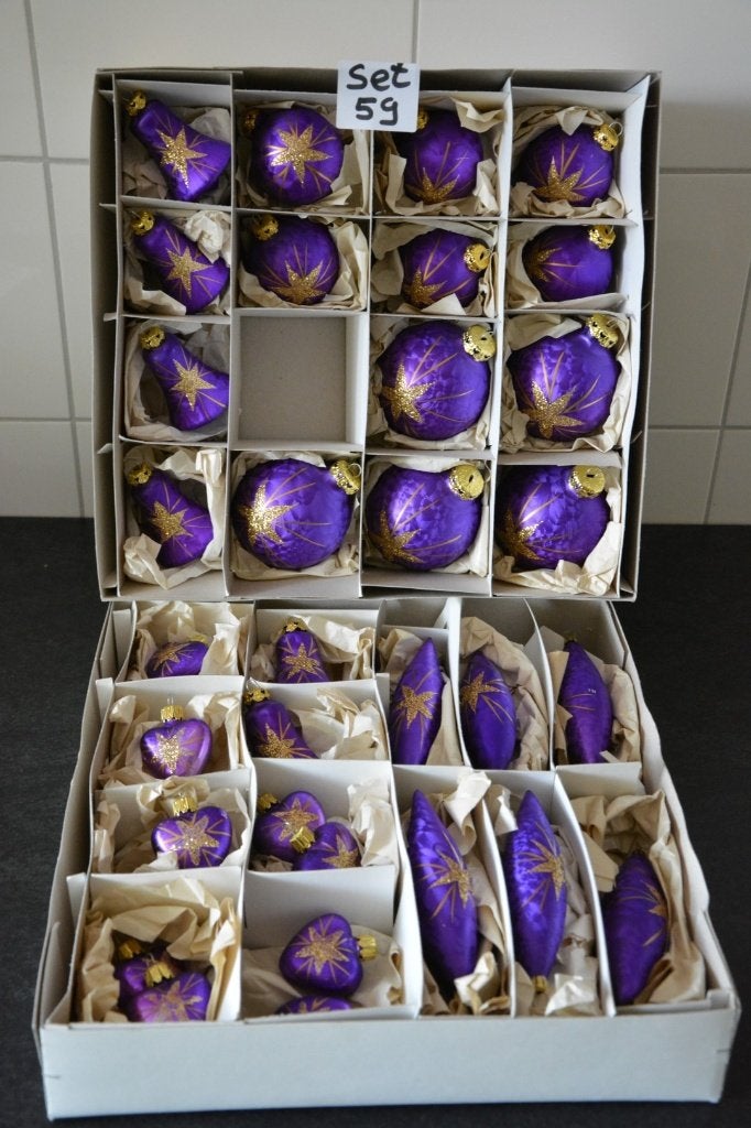 32-delige Vintage set met kerstballen, ijspegels, klokjes., Ophalen of Verzenden, Zo goed als nieuw