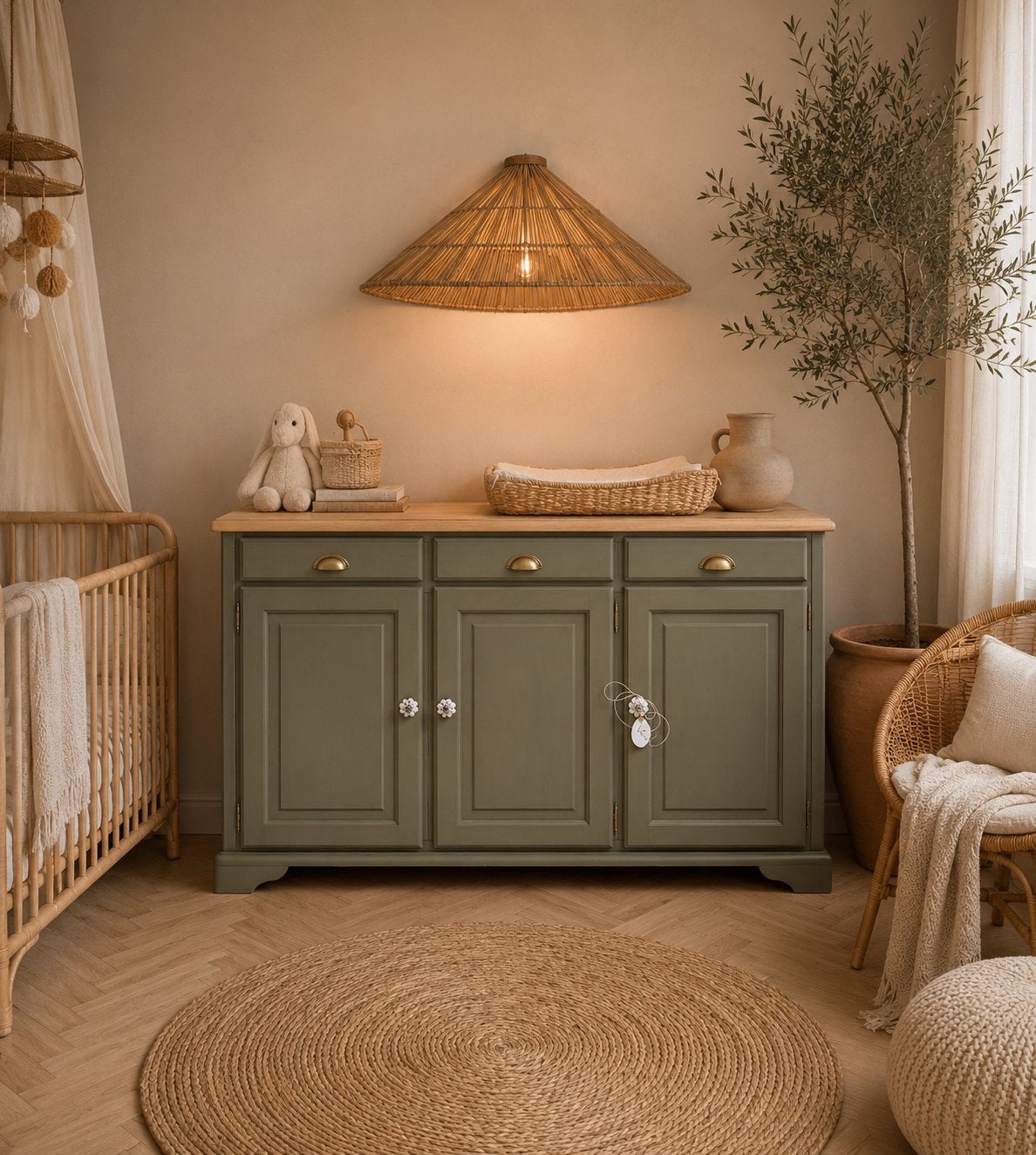 Commode ladekast dressoir linnenkast taupe buffetkast, Huis en Inrichting, Kasten | Ladekasten, Ophalen, 100 tot 150 cm, 5 laden of meer