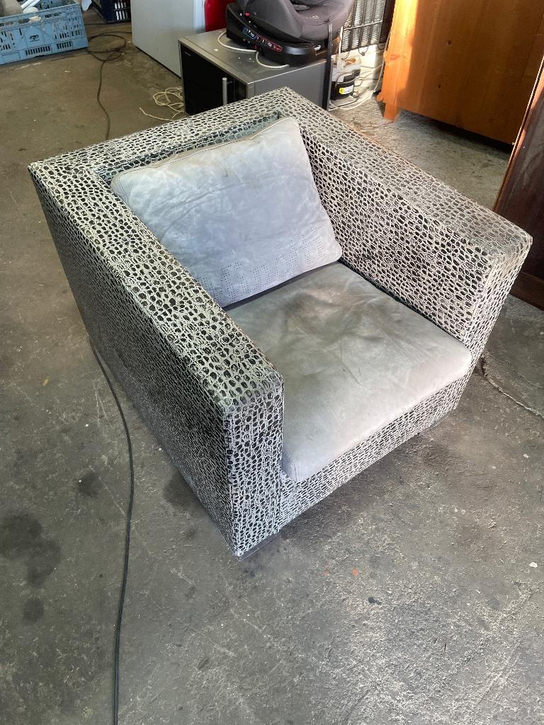 MINOTTI ARMCHAIR BY RODOLFO DORDONI stoel, Ophalen of Verzenden, Zo goed als nieuw, Rechthoekig, Minder dan 50 cm