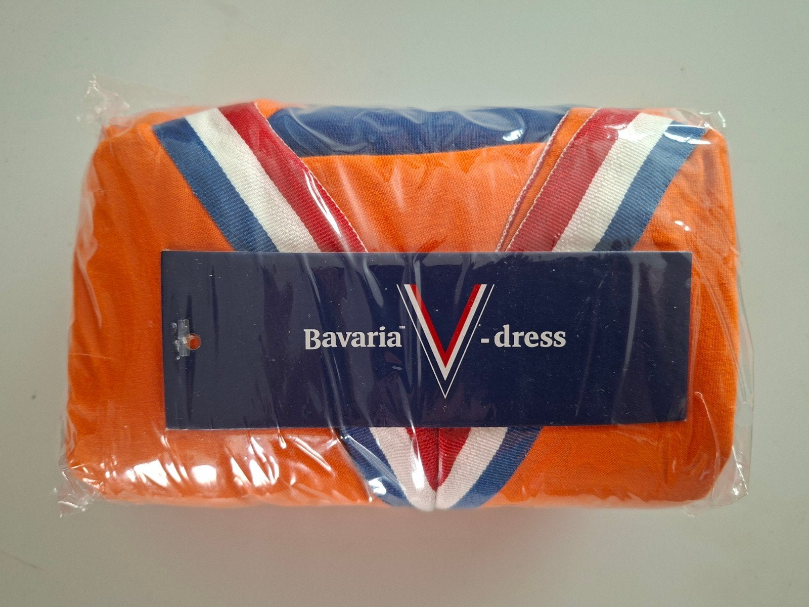 Bavaria V-dress Oranje/Blauw - Nieuw in verpakking, Maat 38/40 (M), Nieuw, Oranje, Ophalen of Verzenden
