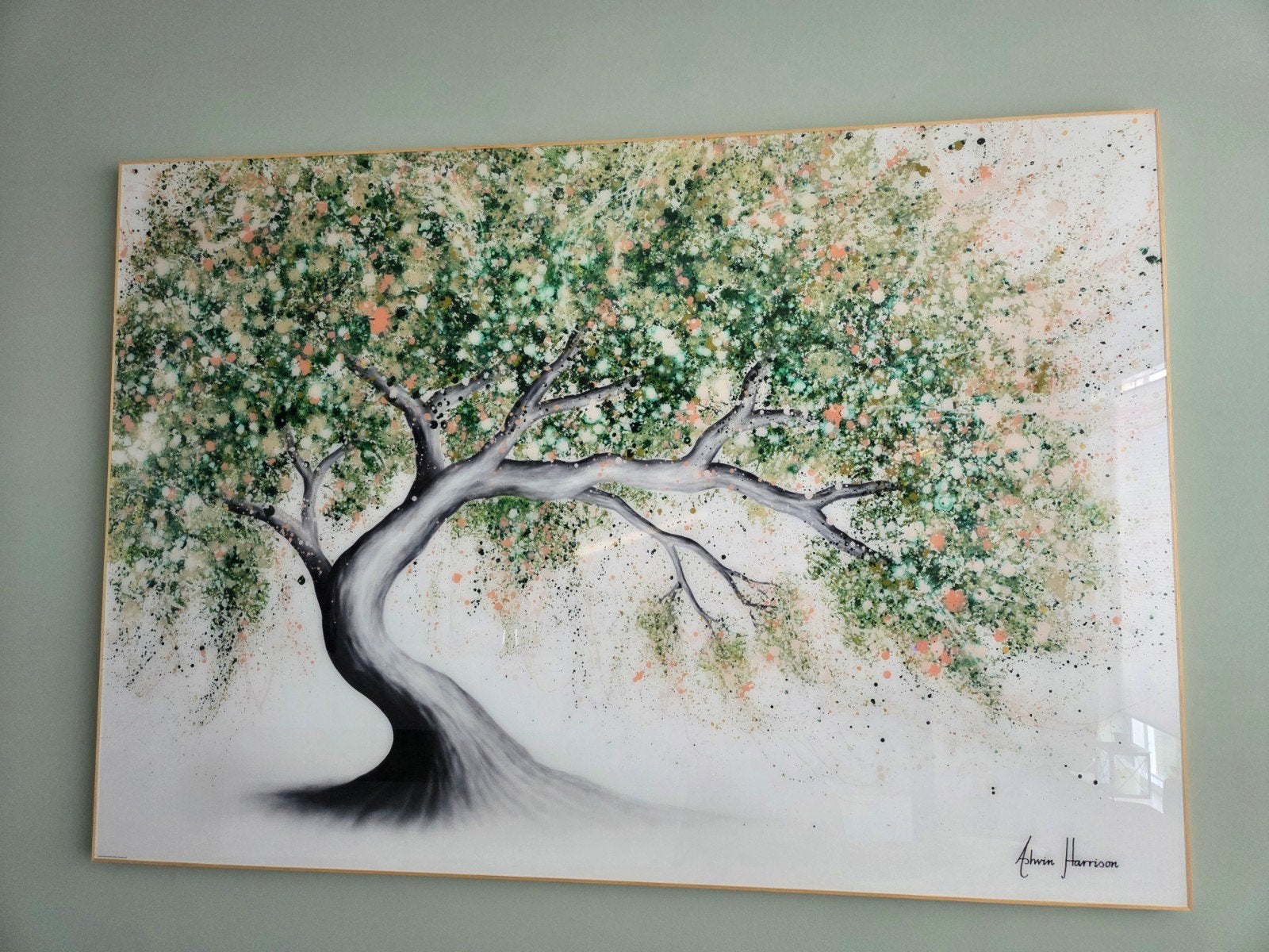 Groot schilderij 'field blossem tree'van Ashvin Harrison, Ophalen
