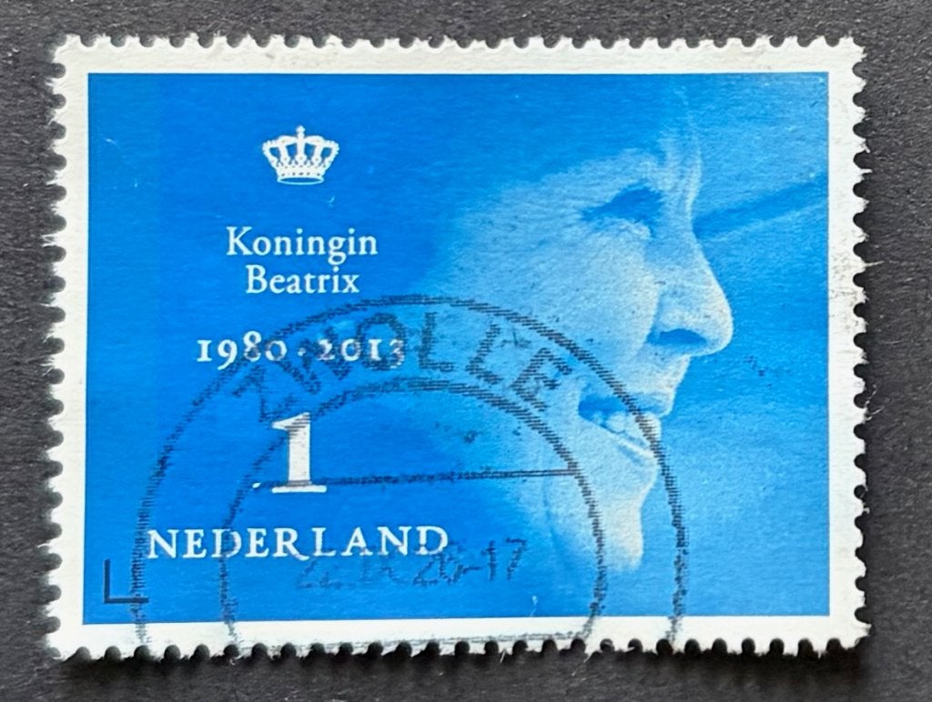 Postzegel Nederland Afscheid koningin Beatrix, Postzegels en Munten, Ophalen of Verzenden, Na 1940, Gestempeld
