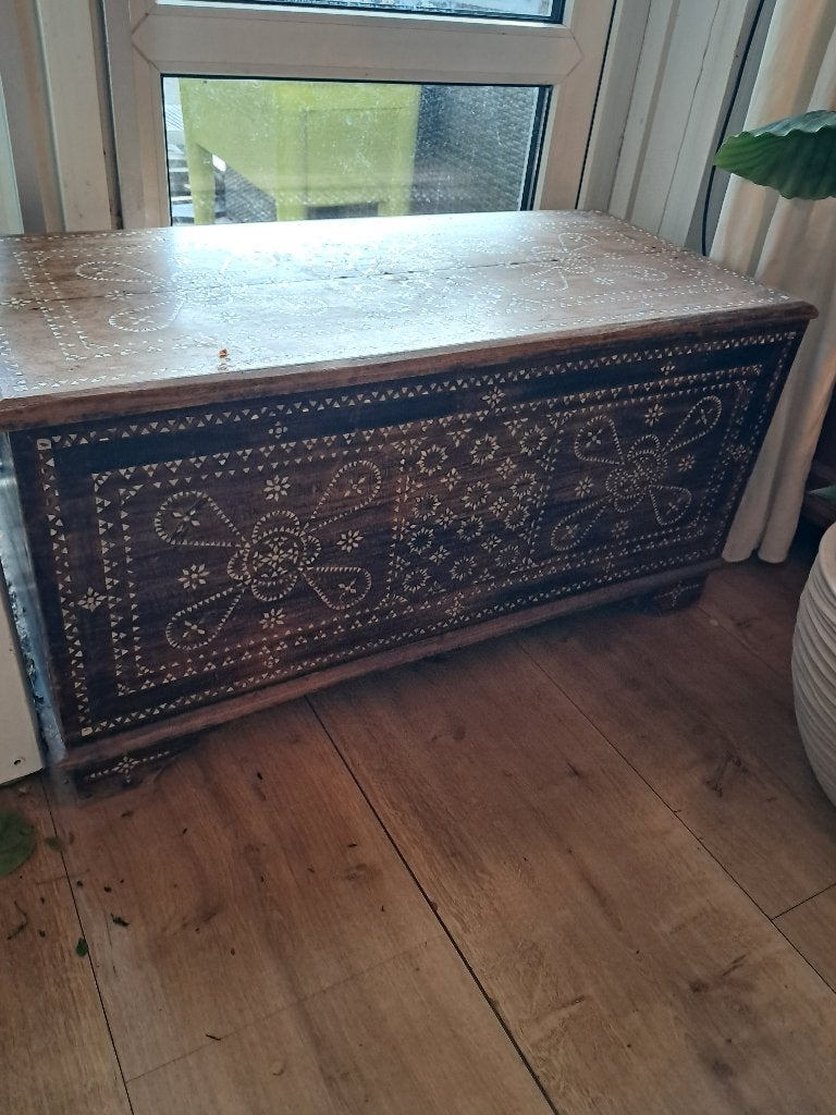 Vintage dekenkist/opbergkist/bruidskist, Ophalen, Minder dan 50 cm, Gebruikt, 50 tot 100 cm