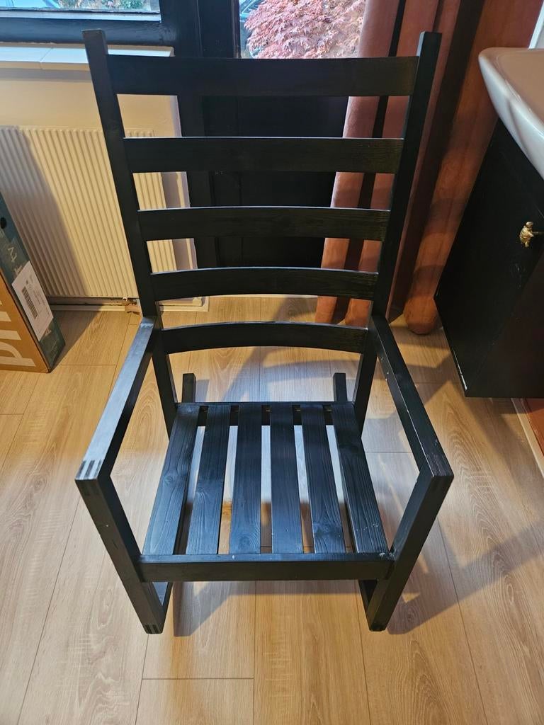 Zwarte houten schommelstoel, Gebruikt, Zwart, Ophalen of Verzenden, Eén